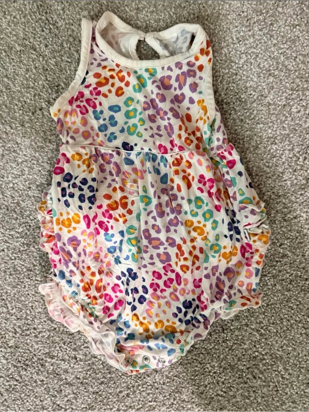 Little Sleepies Multicolor Leopard Ruffle One-Piece